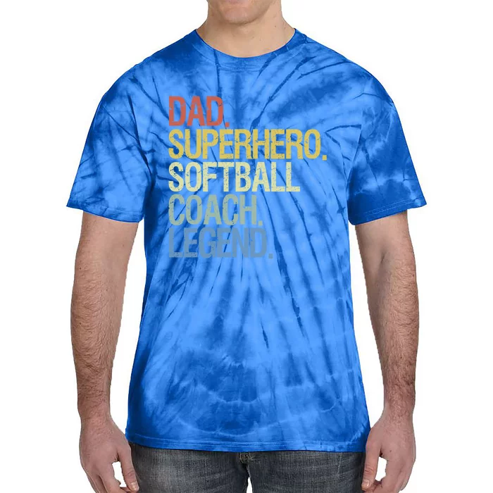 Softball Coach Dad Gift Tie-Dye T-Shirt