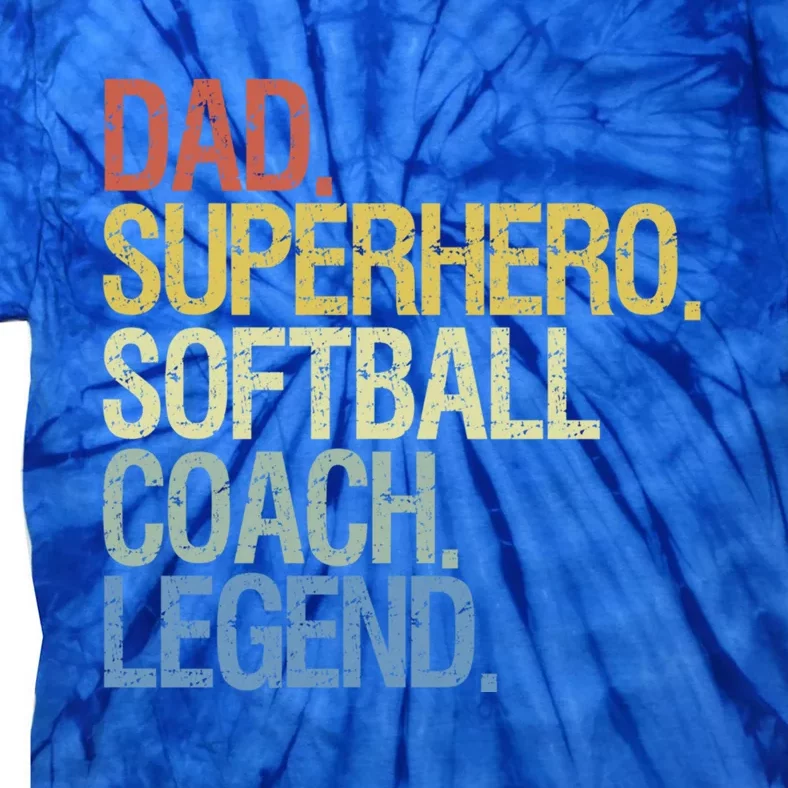 Softball Coach Dad Gift Tie-Dye T-Shirt