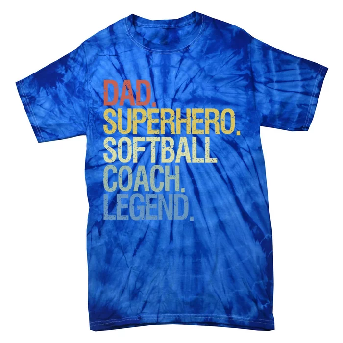 Softball Coach Dad Gift Tie-Dye T-Shirt