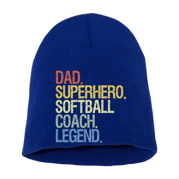 Softball Coach Dad Gift Short Acrylic Beanie