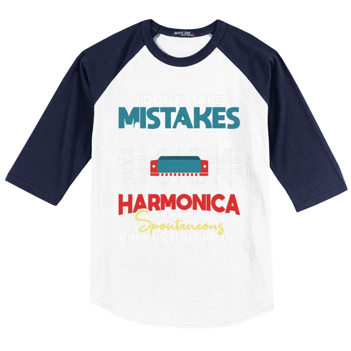 Spontaneous Creative Decisions Harmonica Player Harmonicist Baseball Sleeve Shirt