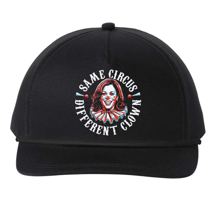 Same Circus Different Clown Funny Kamala Harris Clown Gift Snapback Five-Panel Rope Hat