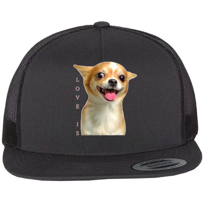 S Chihuahua Dog Mom Dad Love Pet Puppy Chiuauaha Flat Bill Trucker Hat