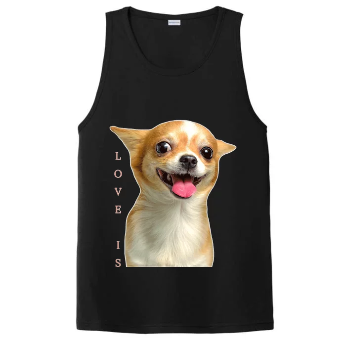 S Chihuahua Dog Mom Dad Love Pet Puppy Chiuauaha Performance Tank