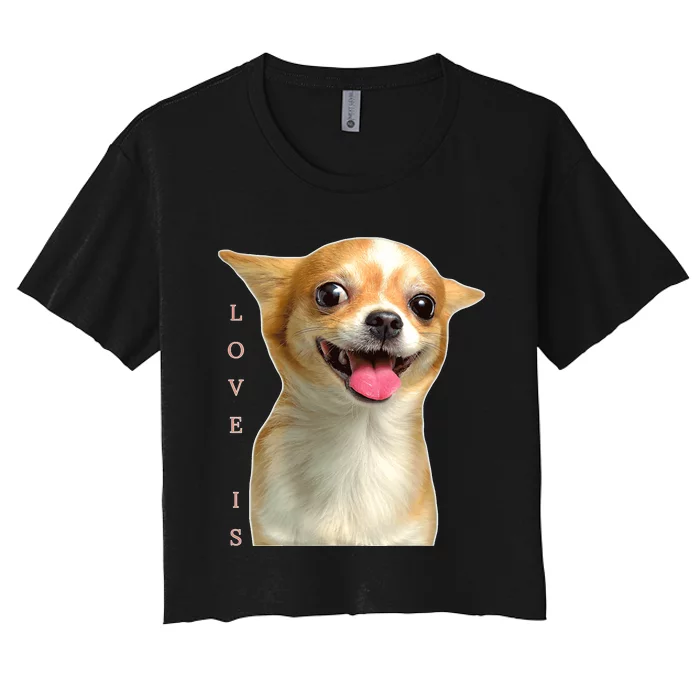 S Chihuahua Dog Mom Dad Love Pet Puppy Chiuauaha Women's Crop Top Tee