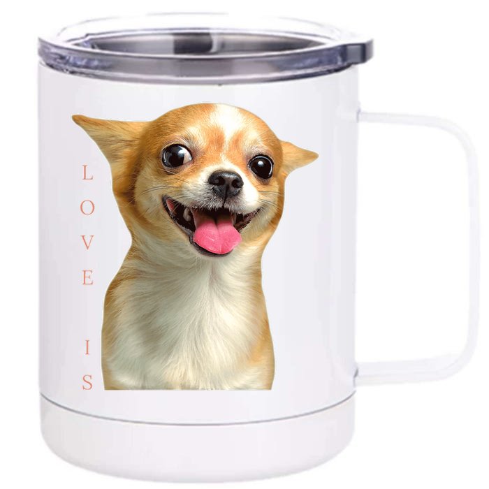 S Chihuahua Dog Mom Dad Love Pet Puppy Chiuauaha Front & Back 12oz Stainless Steel Tumbler Cup