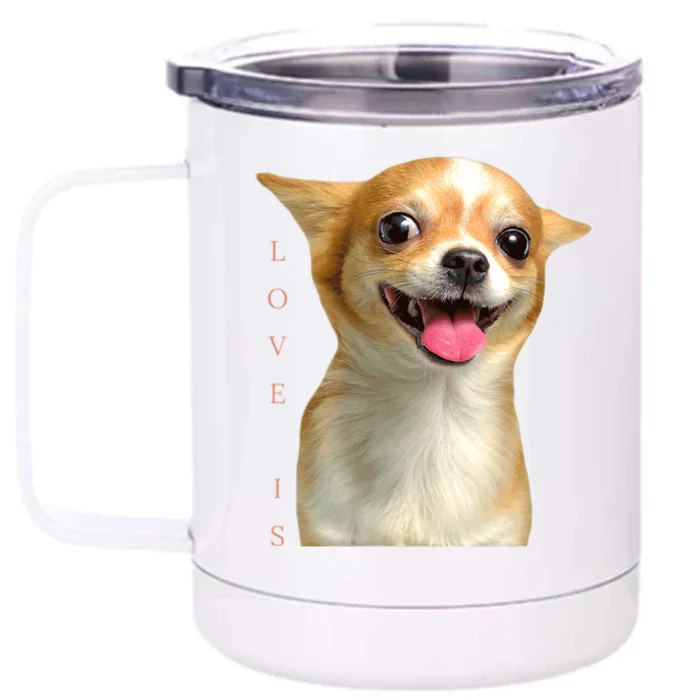 S Chihuahua Dog Mom Dad Love Pet Puppy Chiuauaha Front & Back 12oz Stainless Steel Tumbler Cup