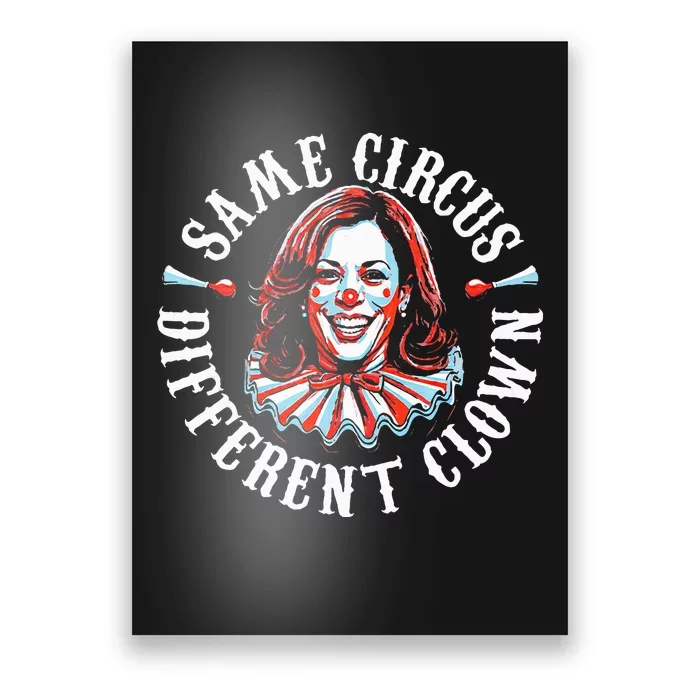 Same Circus Different Clown Funny Kamala Harris Clown Poster