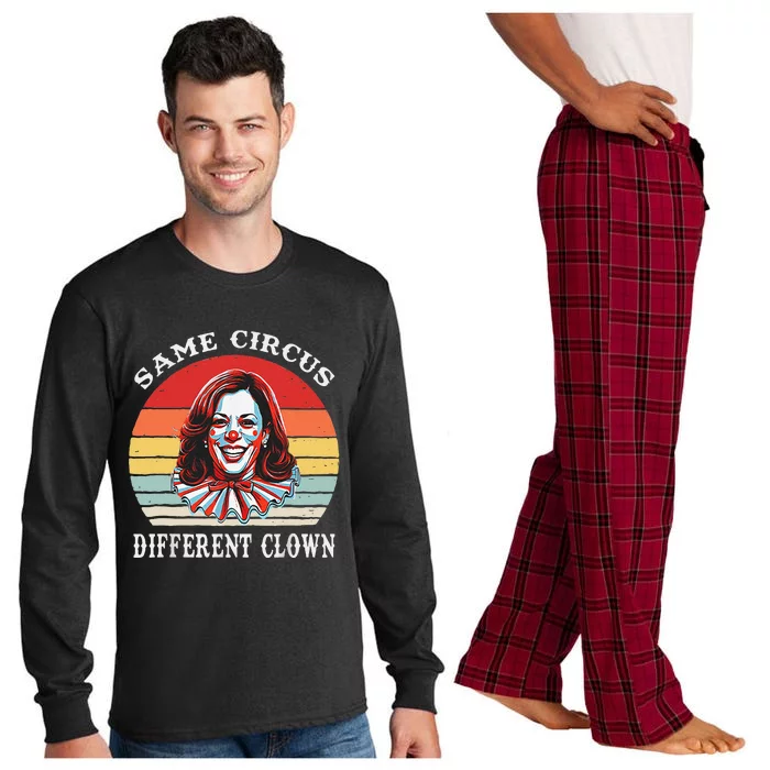 Same Circus Different Clown Funny Kamala Harris Clown Long Sleeve Pajama Set