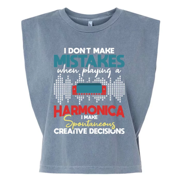 Spontaneous Creative Decisions Harmonica Player Harmonicist Garment-Dyed Women's Muscle Tee