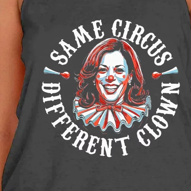 Same Circus Different Clown Anti Kamala 2024 Women's Knotted Racerback Tank