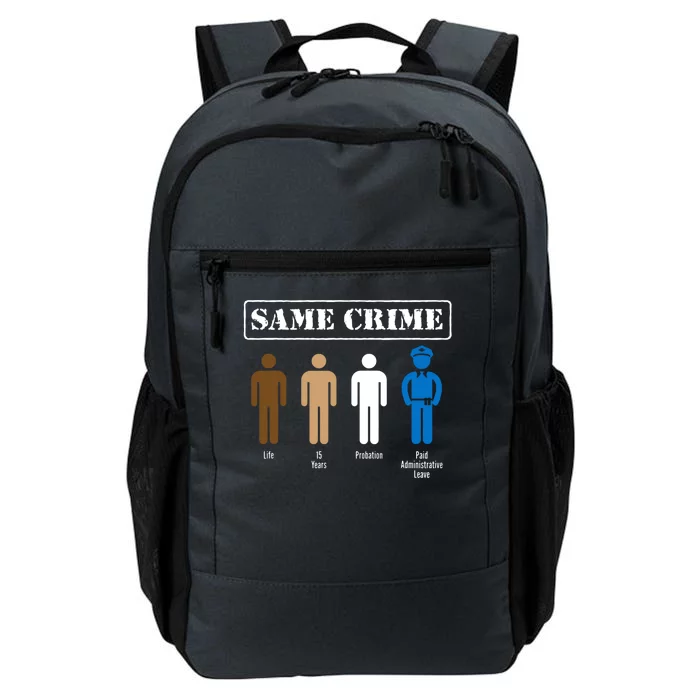 Same Crime Different Time Funny Satirical Daily Commute Backpack