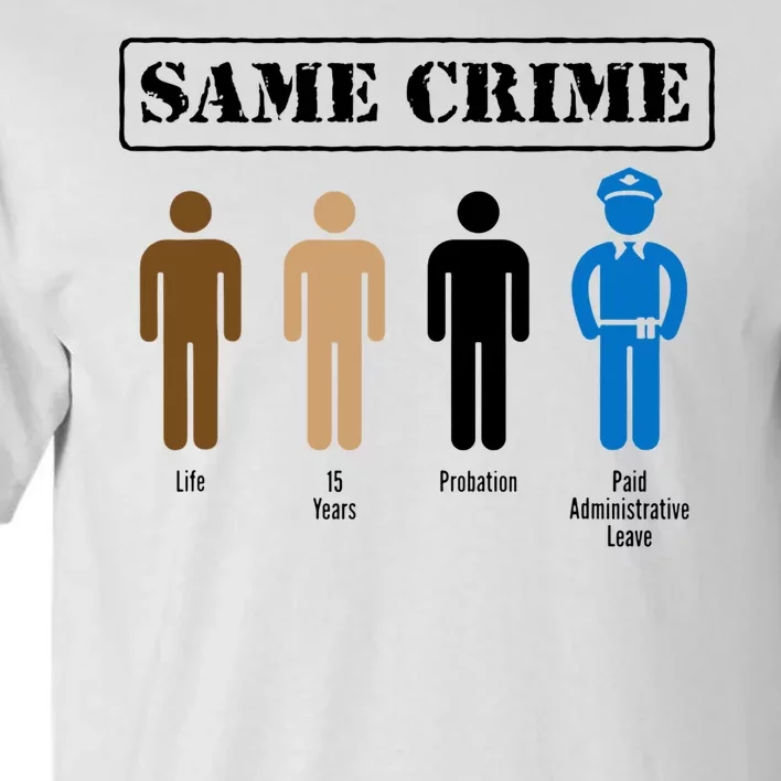 Same Crime Different Time Funny Satirical Tall T-Shirt