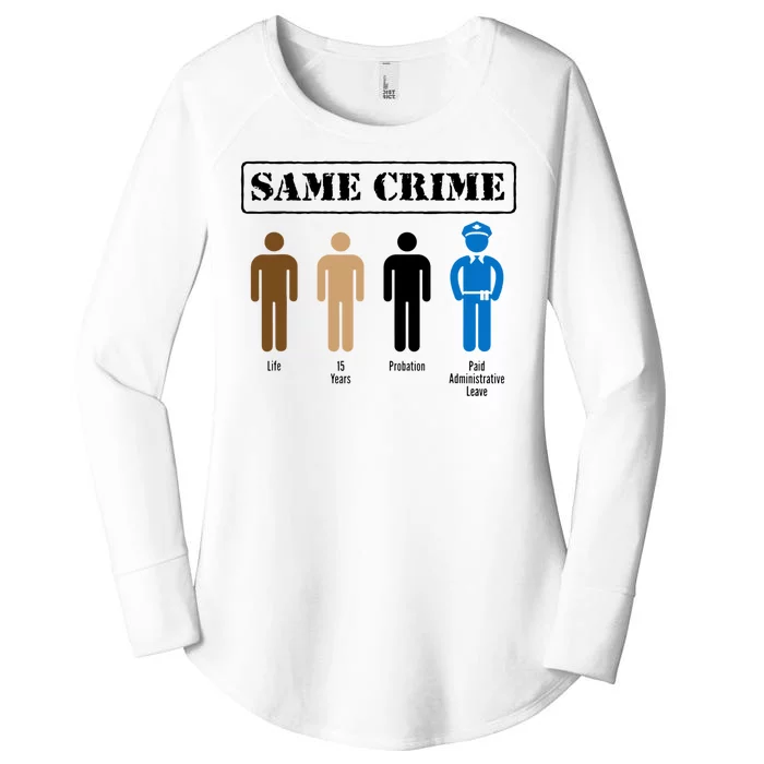 Same Crime Different Time Funny Satirical Women's Perfect Tri Tunic Long Sleeve Shirt