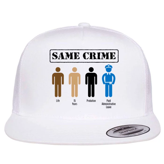 Same Crime Different Time Funny Satirical Flat Bill Trucker Hat