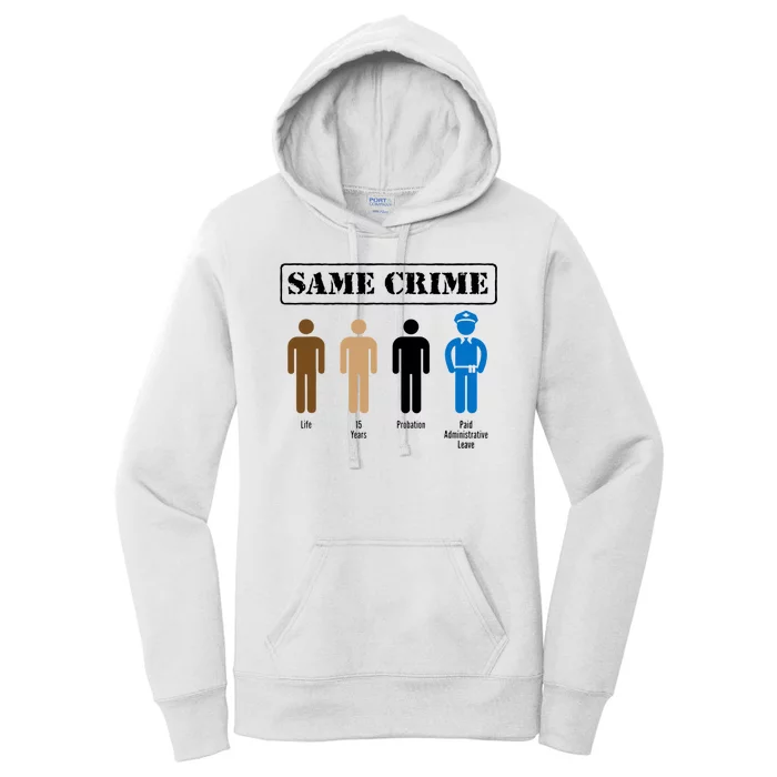 Same Crime Different Time Funny Satirical Women's Pullover Hoodie