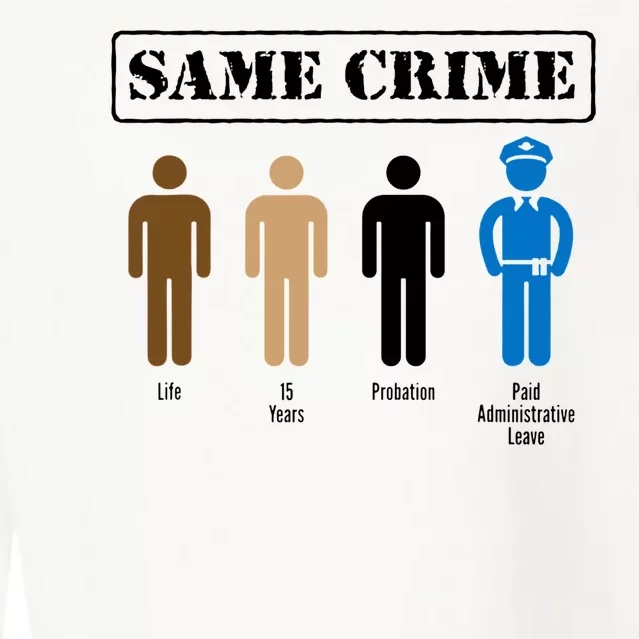 Same Crime Different Time Funny Satirical Cropped Pullover Crew