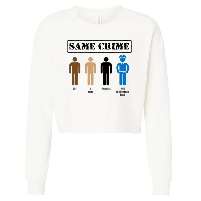 Same Crime Different Time Funny Satirical Cropped Pullover Crew