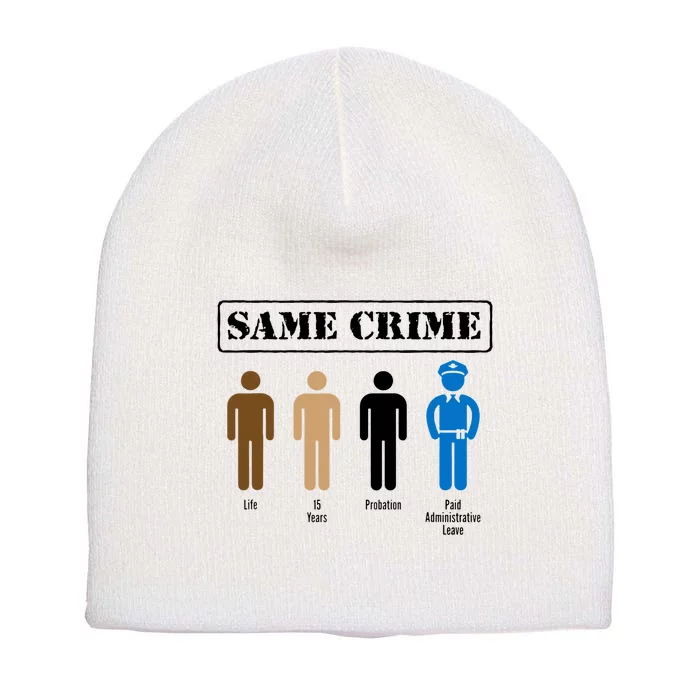 Same Crime Different Time Funny Satirical Short Acrylic Beanie