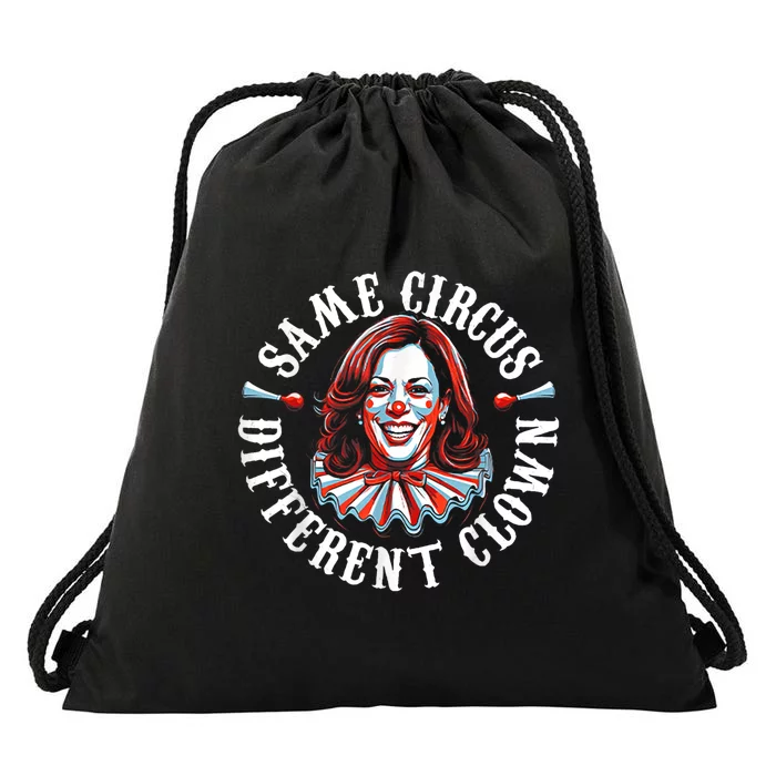 Same Circus Different Clown Funny Kamala Harris Clown Drawstring Bag