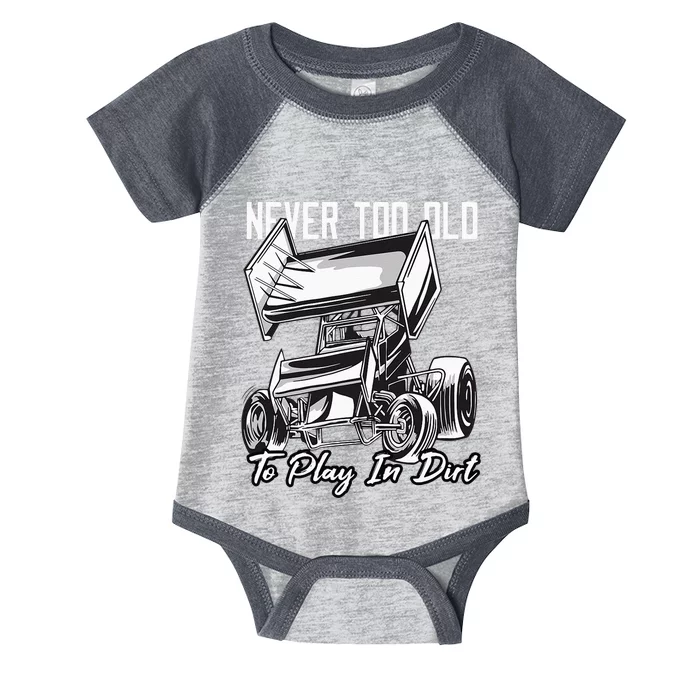 SPRINT CAR DIRT TRACK RACING Play In Dirt Infant Baby Jersey Bodysuit