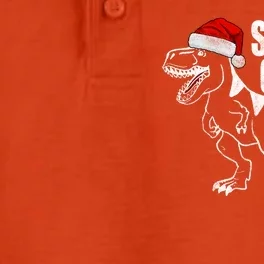 Santa Claws Dinosaur Christmas Dry Zone Grid Performance Polo