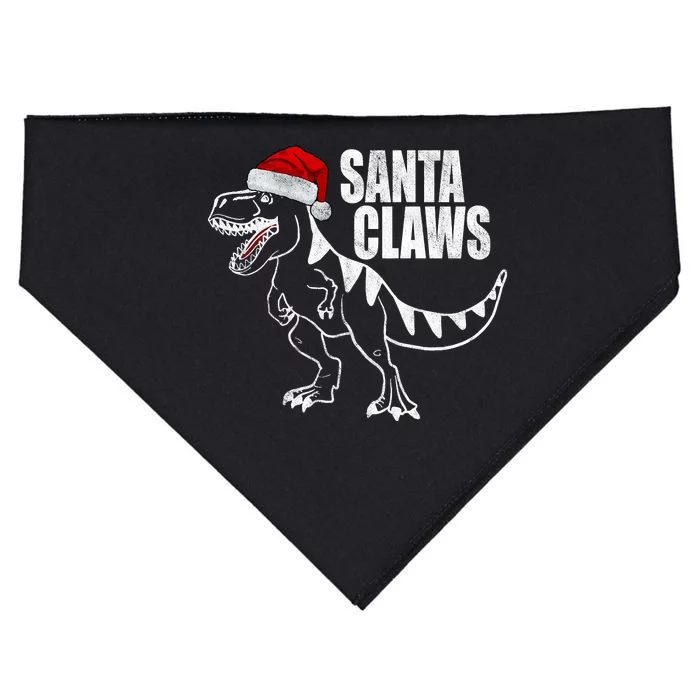 Santa Claws Dinosaur Christmas USA-Made Doggie Bandana