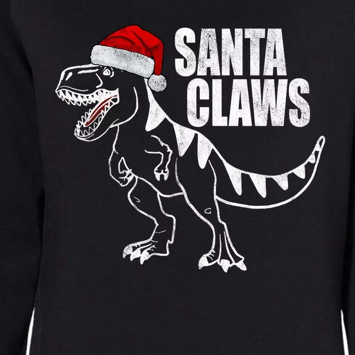 Santa Claws Dinosaur Christmas Womens California Wash Sweatshirt