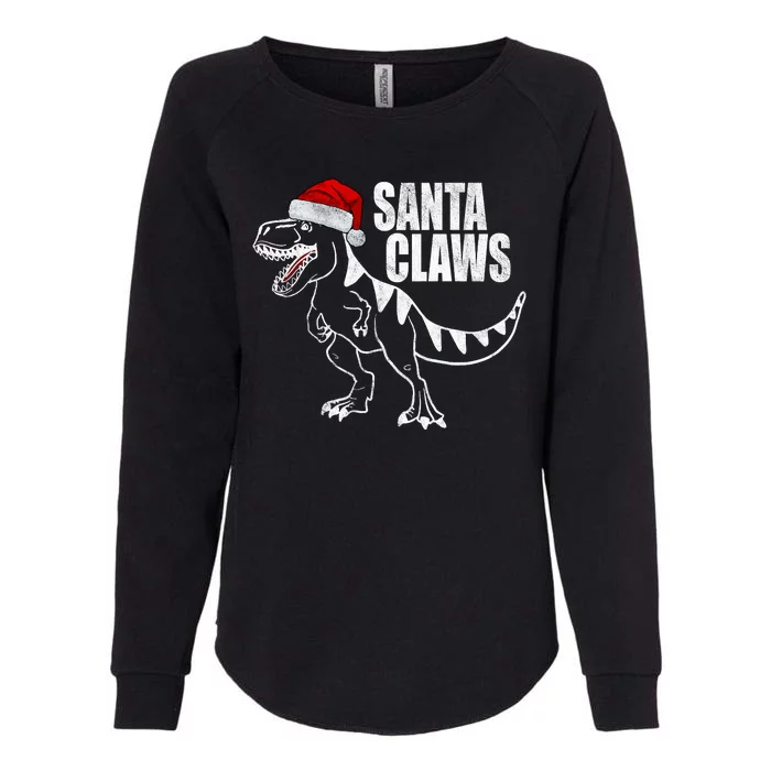 Santa Claws Dinosaur Christmas Womens California Wash Sweatshirt