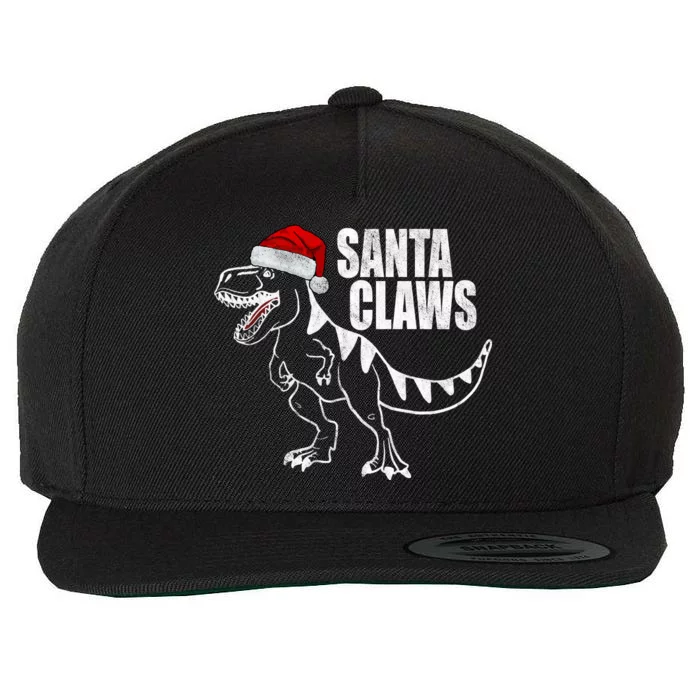 Santa Claws Dinosaur Christmas Wool Snapback Cap