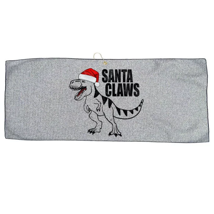 Santa Claws Dinosaur Christmas Large Microfiber Waffle Golf Towel