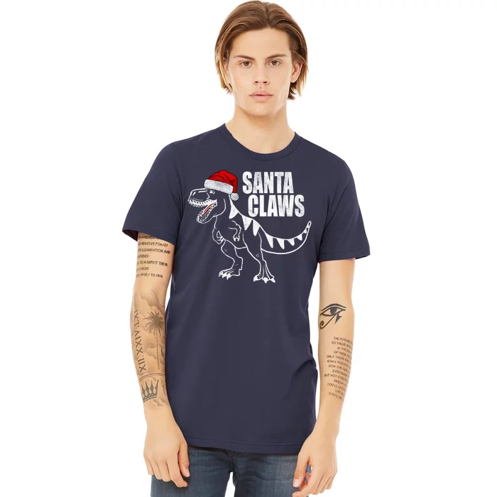 Santa Claws Dinosaur Christmas Premium T-Shirt