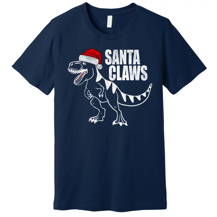 Santa Claws Dinosaur Christmas Premium T-Shirt