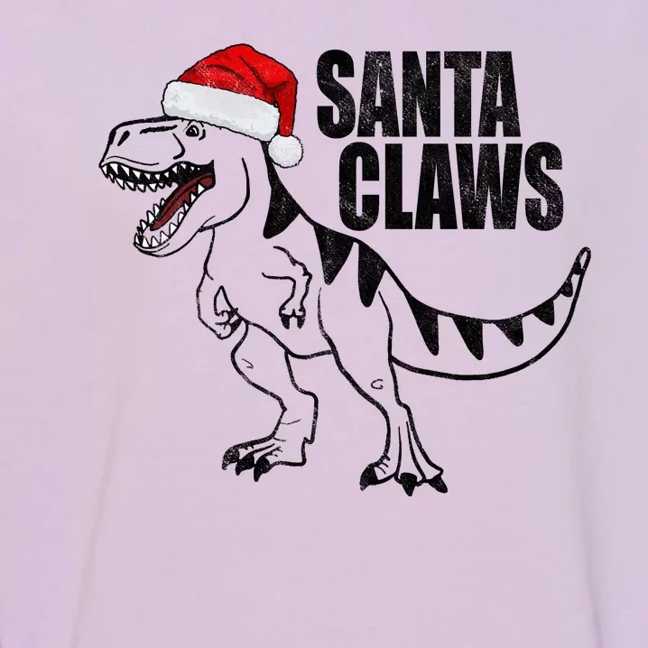 Santa Claws Dinosaur Christmas Garment-Dyed Sweatshirt