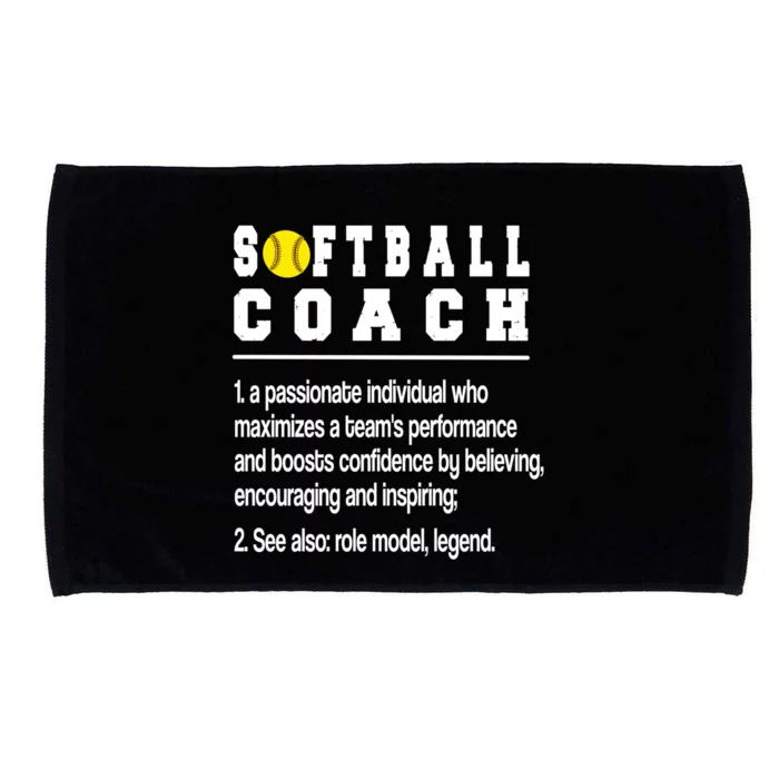 Softball Coach Definition Softball Coaching Gift Microfiber Hand Towel