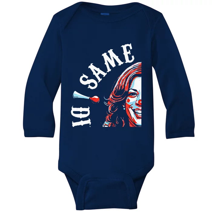 Same Circus Different Clowremn Kamala Harris Baby Long Sleeve Bodysuit