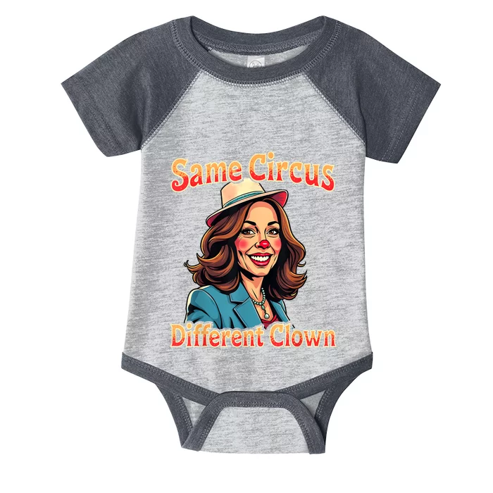 Same Circus Different Clown Election Day Kamala Harris 2024 Infant Baby Jersey Bodysuit