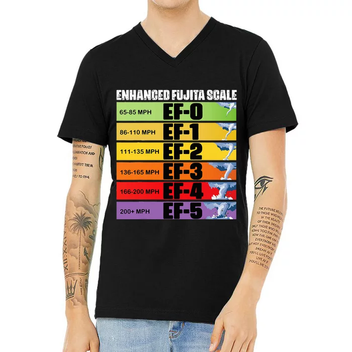 Storm Chasing Enhanced Fujita Scale Tornado Meteorologist V-Neck T-Shirt