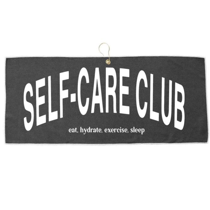 Selfcare Club Eat Hydrate Exercise Sleep Large Microfiber Waffle Golf Towel