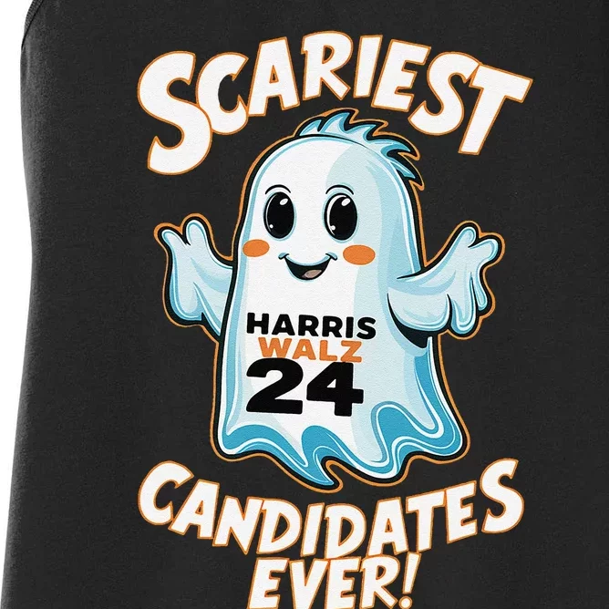 Scariest Candidates Ever Harris Walz 2024 Halloween Costume Women's Racerback Tank