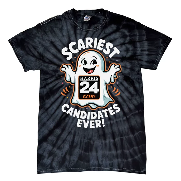 Scariest Candidates Ever Harris Walz 2024 Halloween Tie-Dye T-Shirt