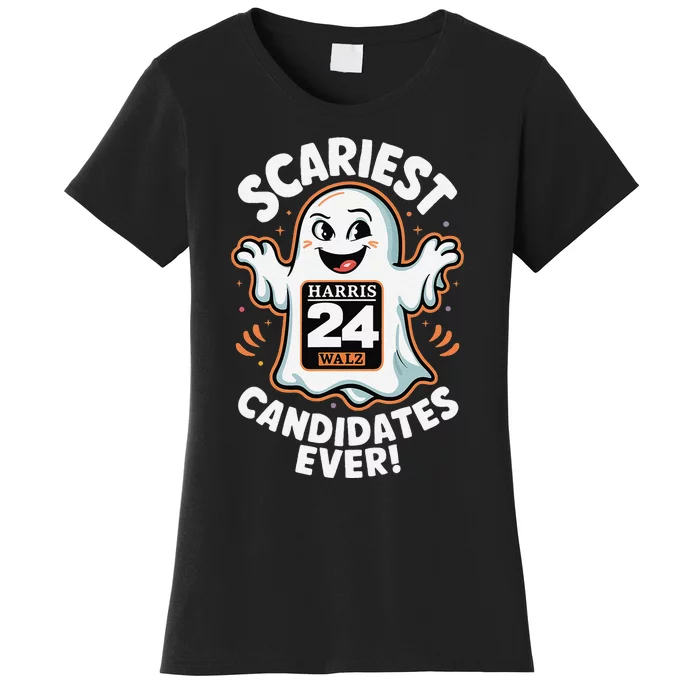 Scariest Candidates Ever Harris Walz 2024 Halloween Women's T-Shirt