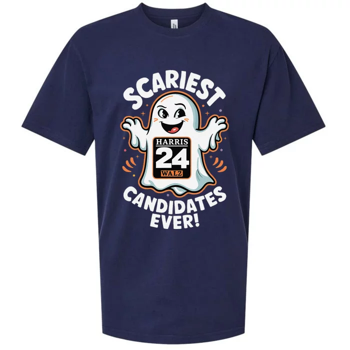 Scariest Candidates Ever Harris Walz 2024 Halloween Sueded Cloud Jersey T-Shirt