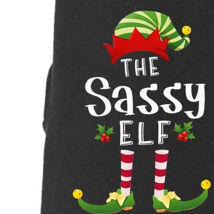 Sassy Christmas Elf Matching Pajama XMas Party Doggie 3-End Fleece Hoodie