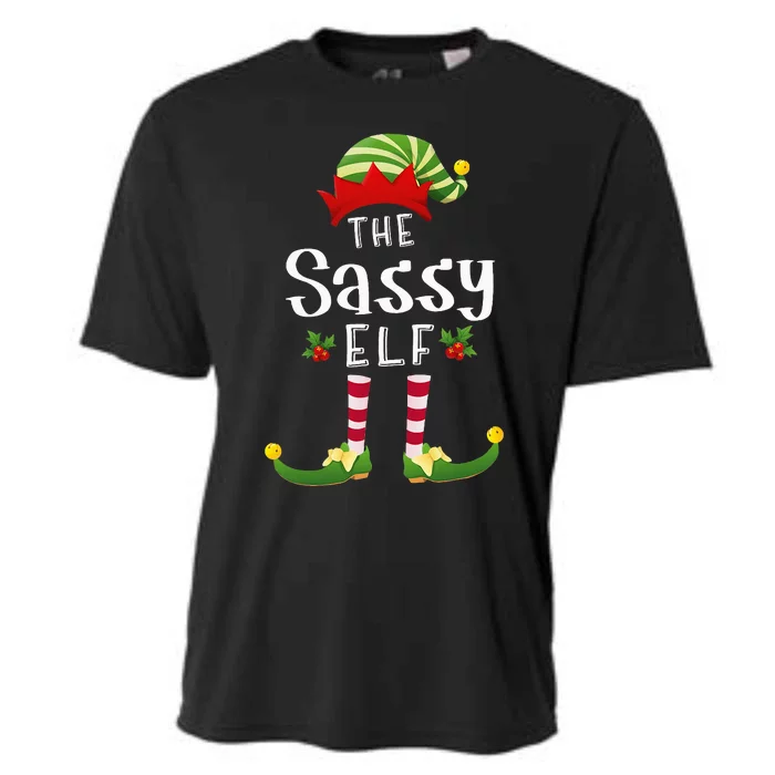 Sassy Christmas Elf Matching Pajama XMas Party Cooling Performance Crew T-Shirt