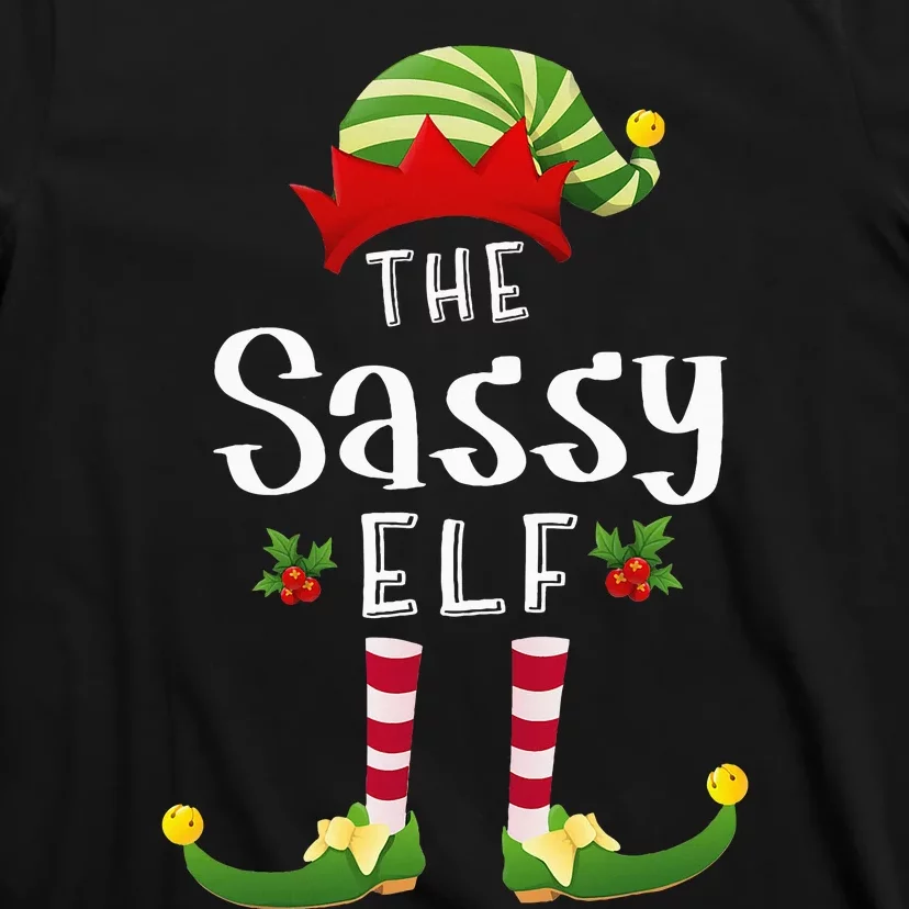 Sassy Christmas Elf Matching Pajama XMas Party T-Shirt