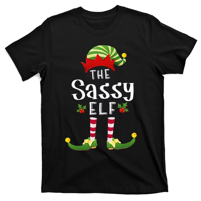 Sassy Christmas Elf Matching Pajama XMas Party T-Shirt