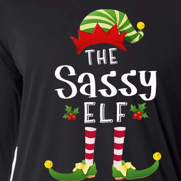 Sassy Christmas Elf Matching Pajama XMas Party Cooling Performance Long Sleeve Crew