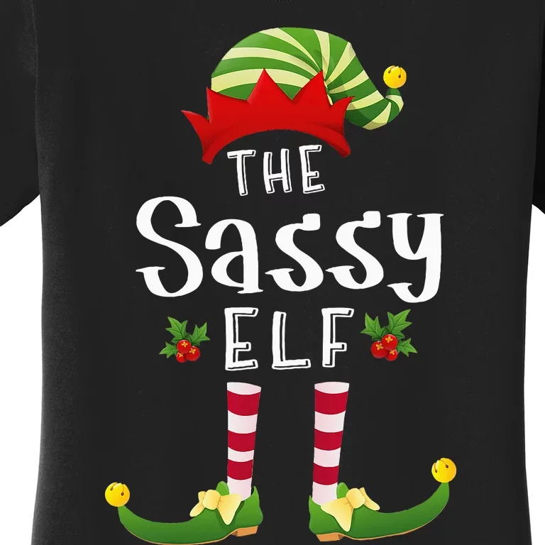 Sassy Christmas Elf Matching Pajama XMas Party Women's T-Shirt