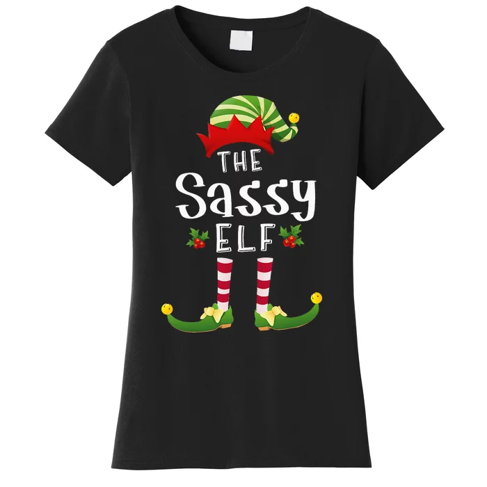 Sassy Christmas Elf Matching Pajama XMas Party Women's T-Shirt